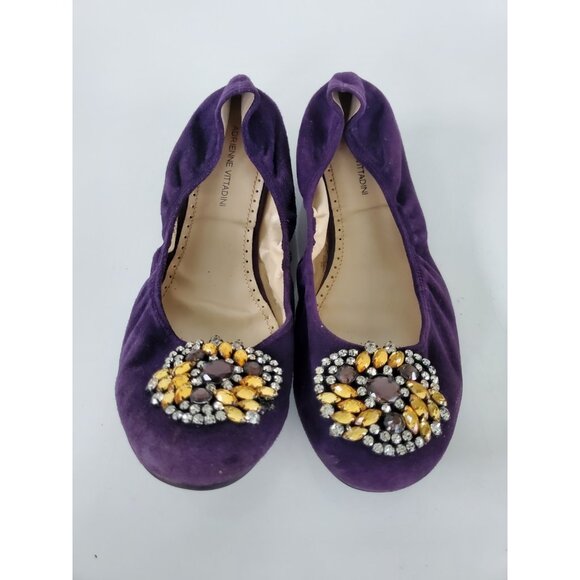 Adrienne Vittadini VELMA Slip on Ballet Flats Purple Suede Leather 9 - Picture 1 of 10